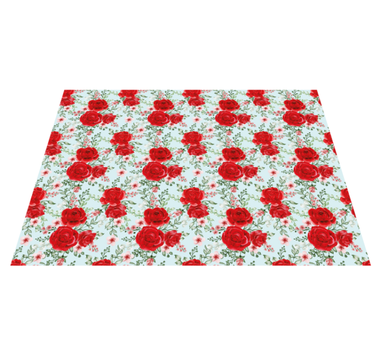 Vinyl Teppich Pflanzen rote Blumen Eleganz - TenStickers
