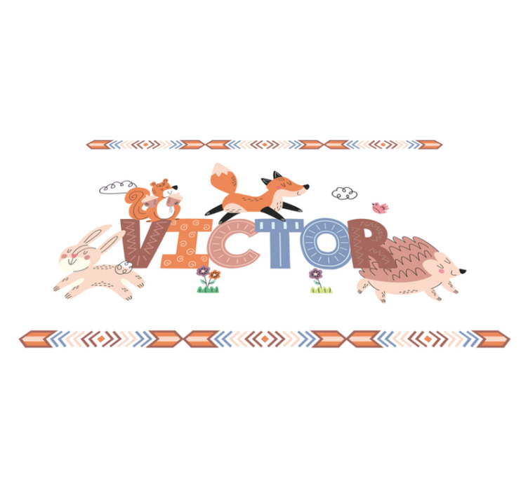 Vinyl Teppich mit Namen anpassbare lebewesen - TenStickers