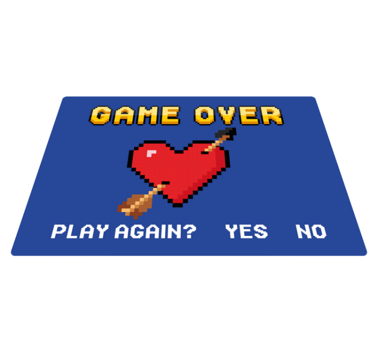 Vinyl Teppich Spruch verpixeltes Herz Game Over - TenStickers