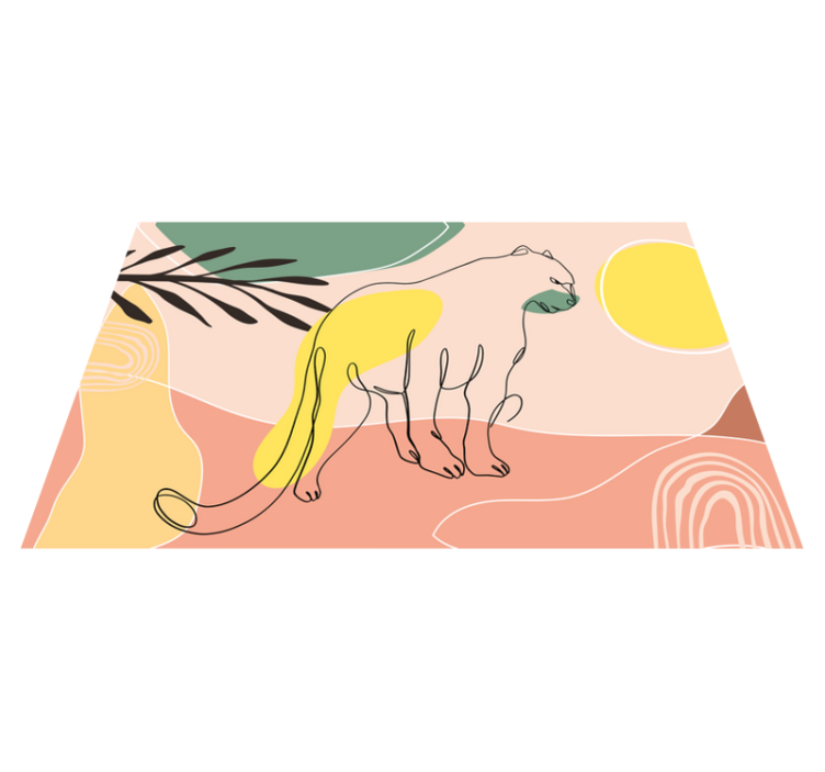 Vinylteppich Tier gezeichnete Panther - TenStickers