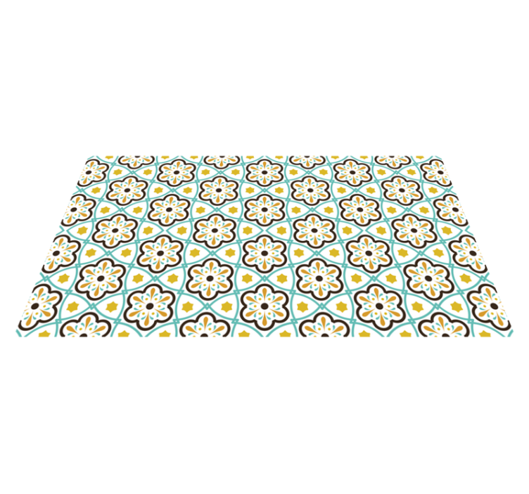 Vinyl Teppich Fliesenoptik floral Muster - TenStickers