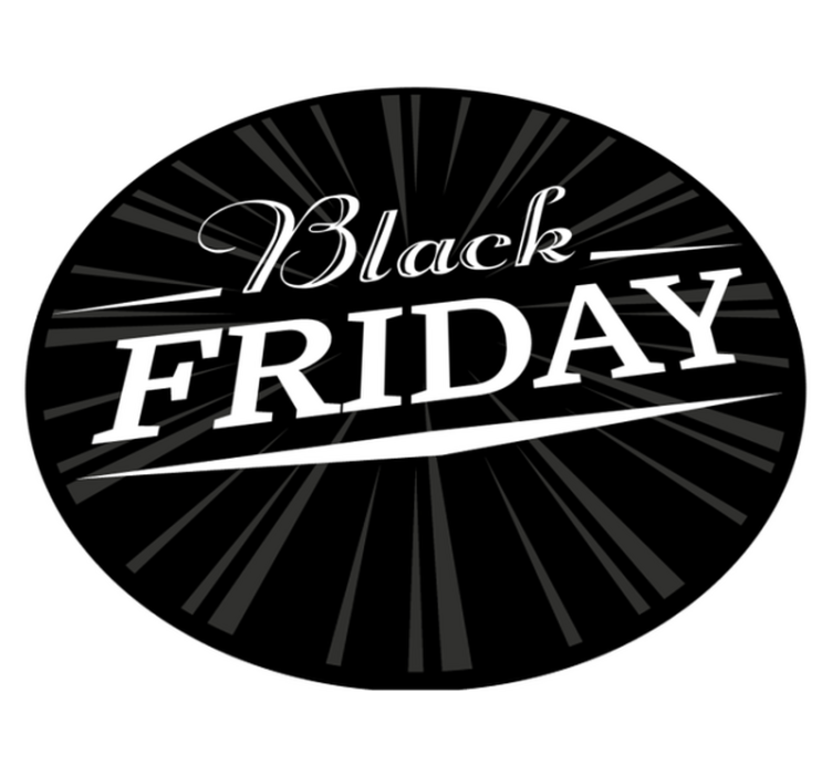 Schwarz Vinyl Teppich rund Black Friday - TenStickers