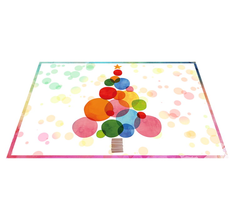 Vinyl Teppich Weihnachten wasserfarbe Fichte - TenStickers