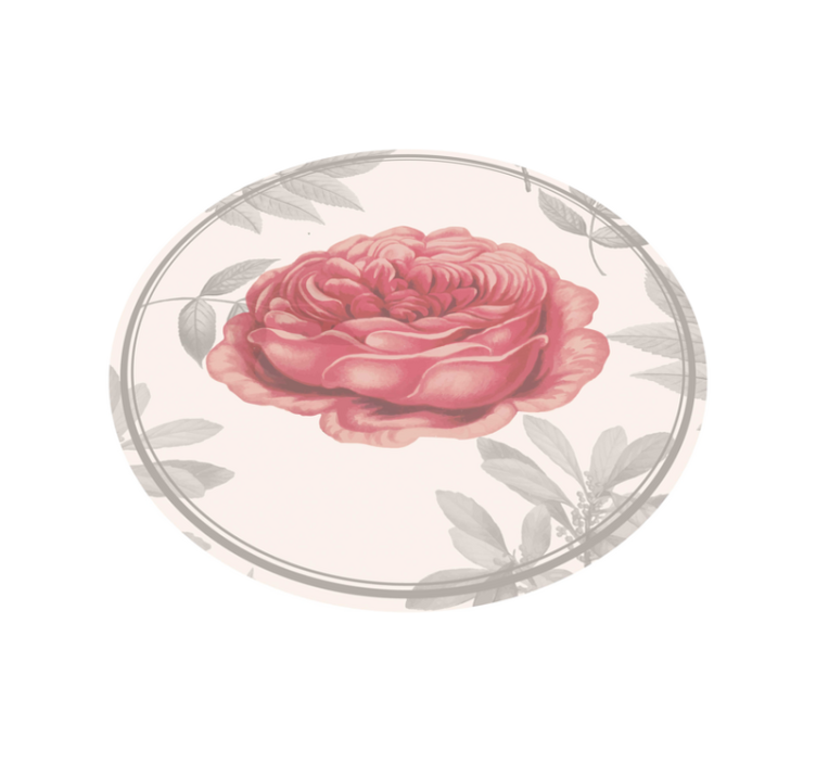 Vinyl Teppich Wohnzimmer Pinke Rose - TenStickers