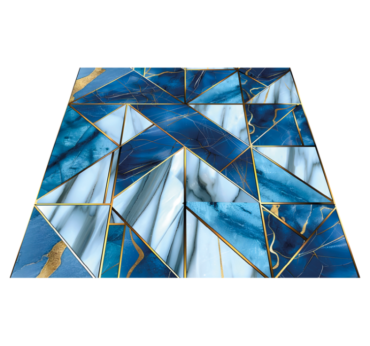 Vinyl Teppich Marmor blau-goldenes Design - TenStickers