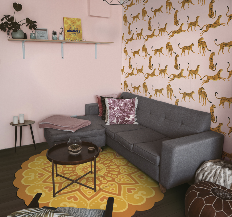 Vinyl teppich mandala als bodendekor - TenStickers