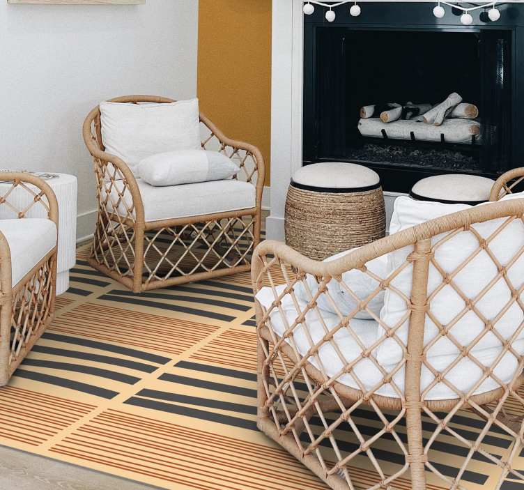 Vinyl Teppich Schlafzimmer mehrlagige, gestreifte eleganz - TenStickers