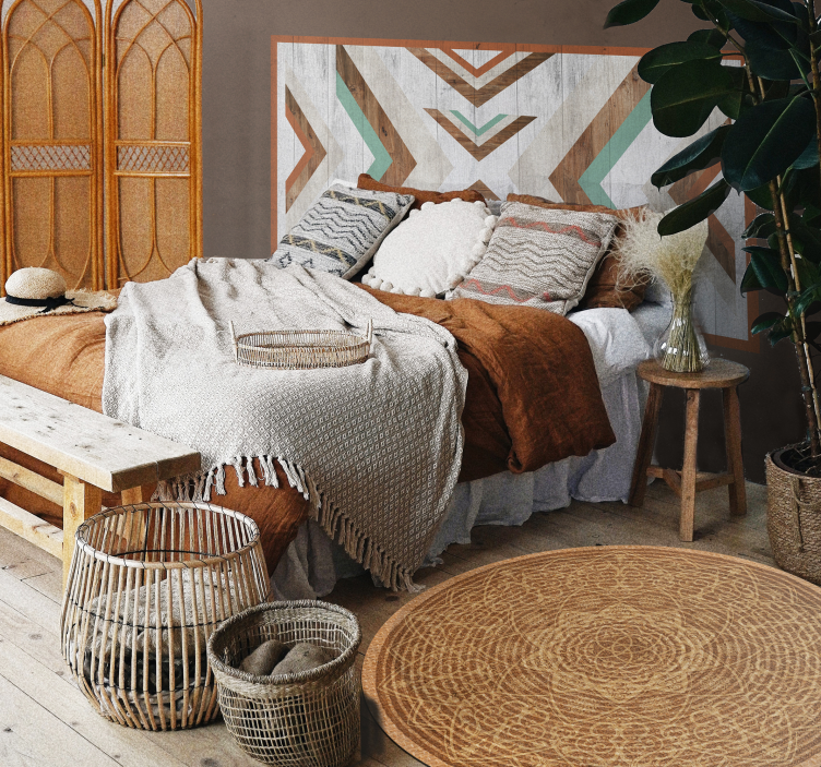 Vinyl Teppich Mandala elegantes braunes muster - TenStickers