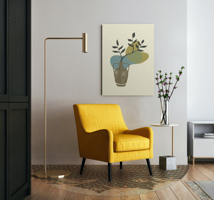 Vinyl Teppich Wohnzimmer strukturierter japandi-stil - TenStickers