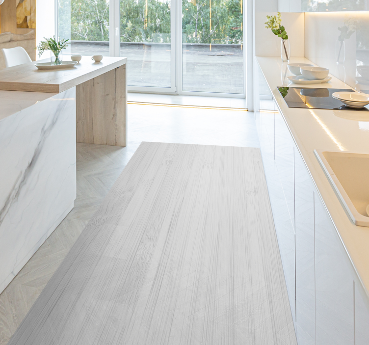 Vinyl teppich küche weißes holz - TenStickers