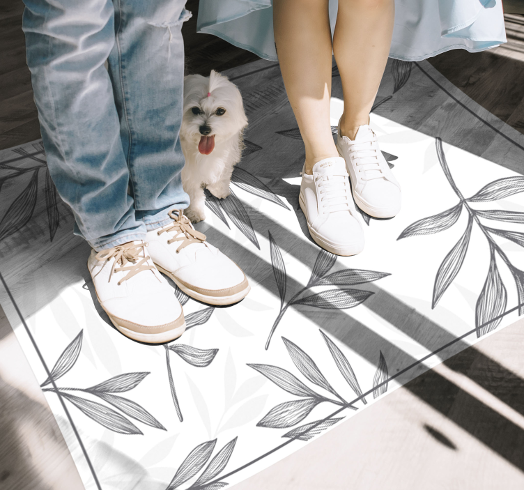 Vinyl teppich küche modernes blattmuster - TenStickers