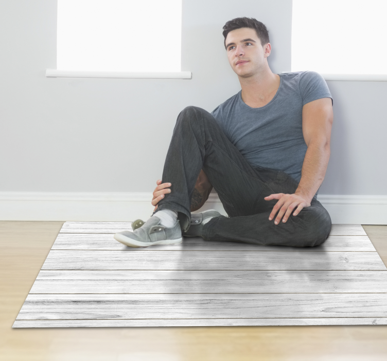 Weißer Vinylteppich im Holzstil - TenStickers