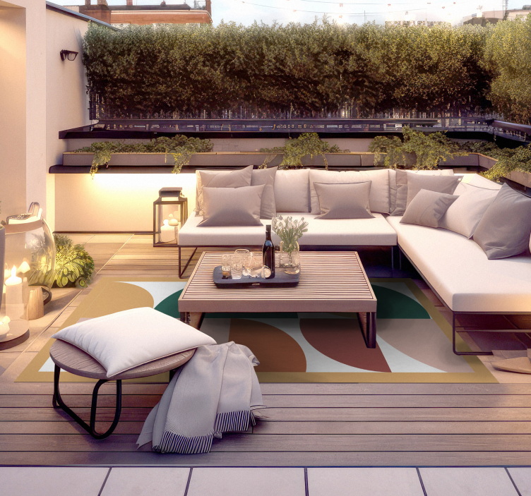 Vinyl Teppich modern eckige abstrakte segmente - TenStickers