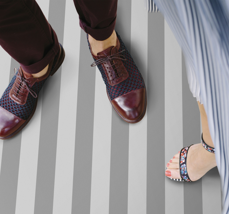 Vinyl Teppich gestreift graues eleganzspiel - TenStickers