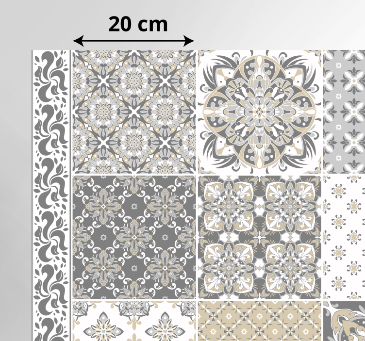Vinyl teppich küche vintage fliesenmuster - TenStickers