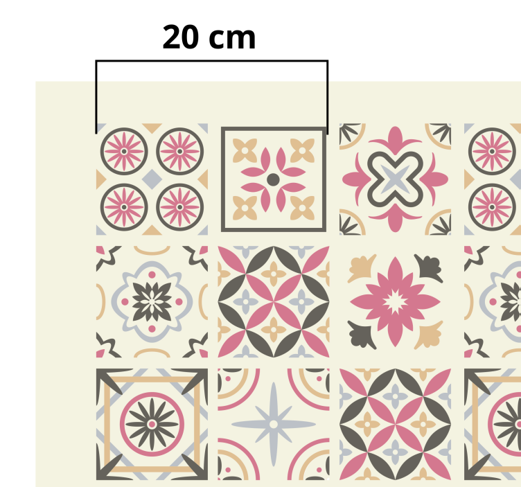 Vinyl Teppich Fliesenoptik Rot - TenStickers