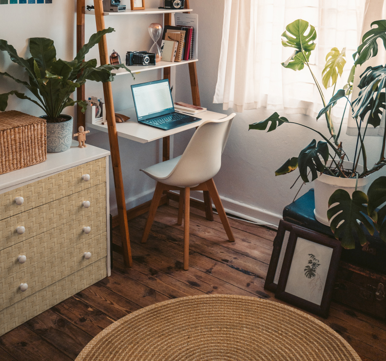 vinylteppich-nordisch-runde-jutetextur - TenStickers