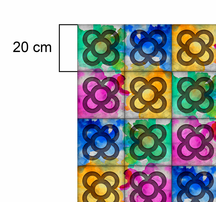 Vinylteppich Retro bunte Pflastersteine - TenStickers