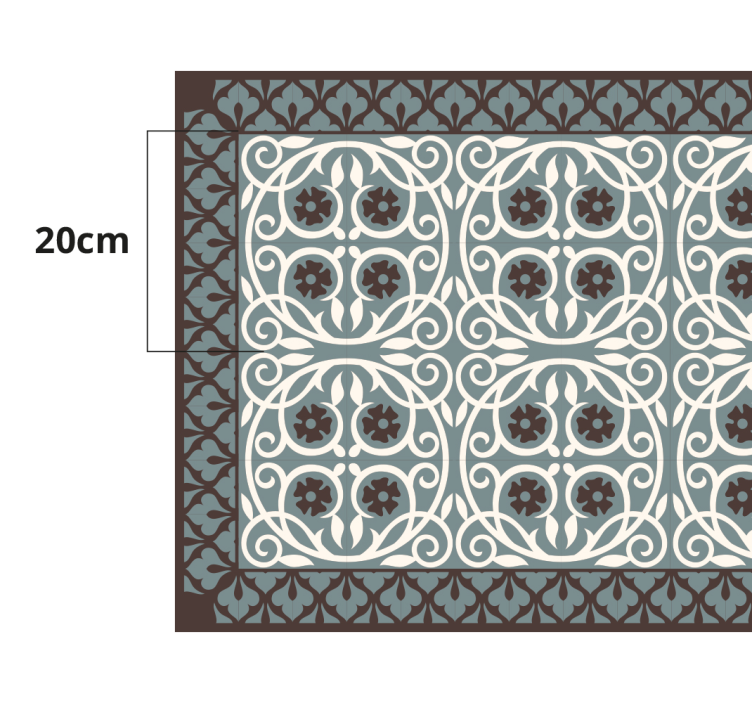 Vinyl Teppich Badezimmer blumenelementanordnung - TenStickers