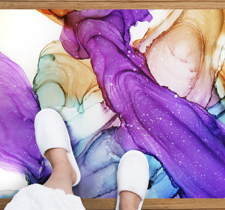 Vinyl Teppich Badezimmer abstrakte flüssige wirbel - TenStickers