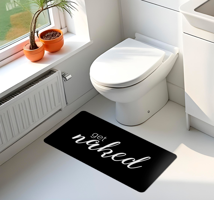 Vinyl Teppich Badezimmer get naked - TenStickers