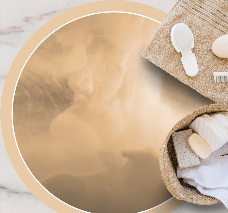 Vinyl Teppich Badezimmer weiche cremefarbene wellen - TenStickers