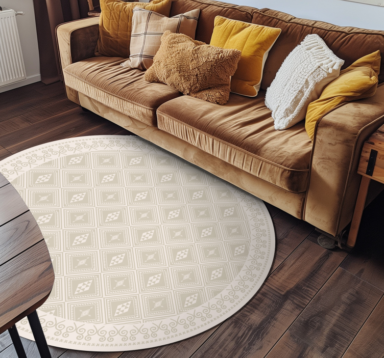 Vinyl Teppich beige antike Muster - TenStickers