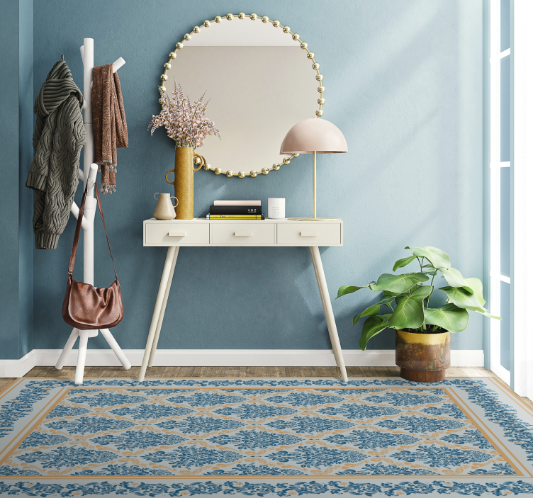 Vinyl Teppich Eingang eleganter floraler barock - TenStickers