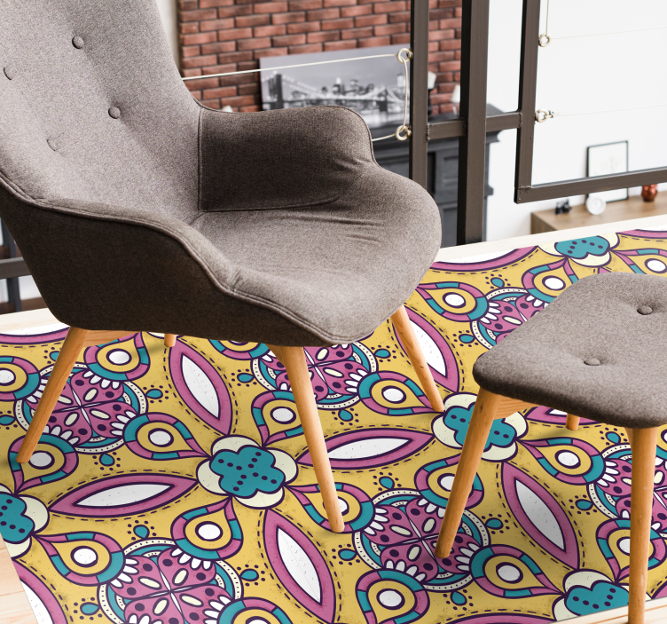 Vinyl Teppich Blumen blumenmotiv-ensemble - TenStickers