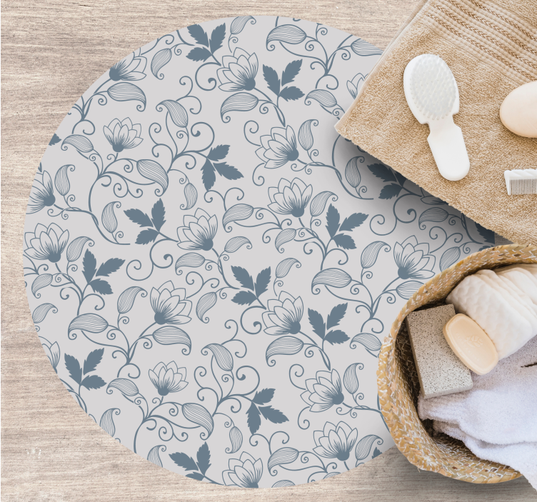 Vinyl Teppich Badezimmer florale gelassenheit - TenStickers