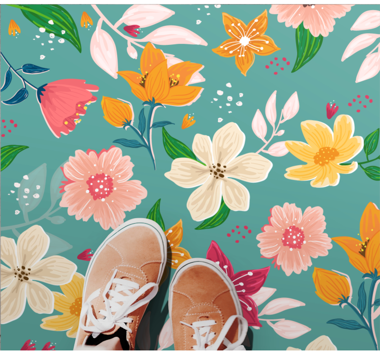 Vinyl Teppich Blumen blumenmusterspiel - TenStickers