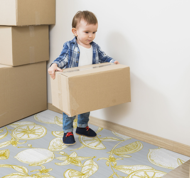 Vinyl Teppich Blumen botanisches zitrusmuster - TenStickers