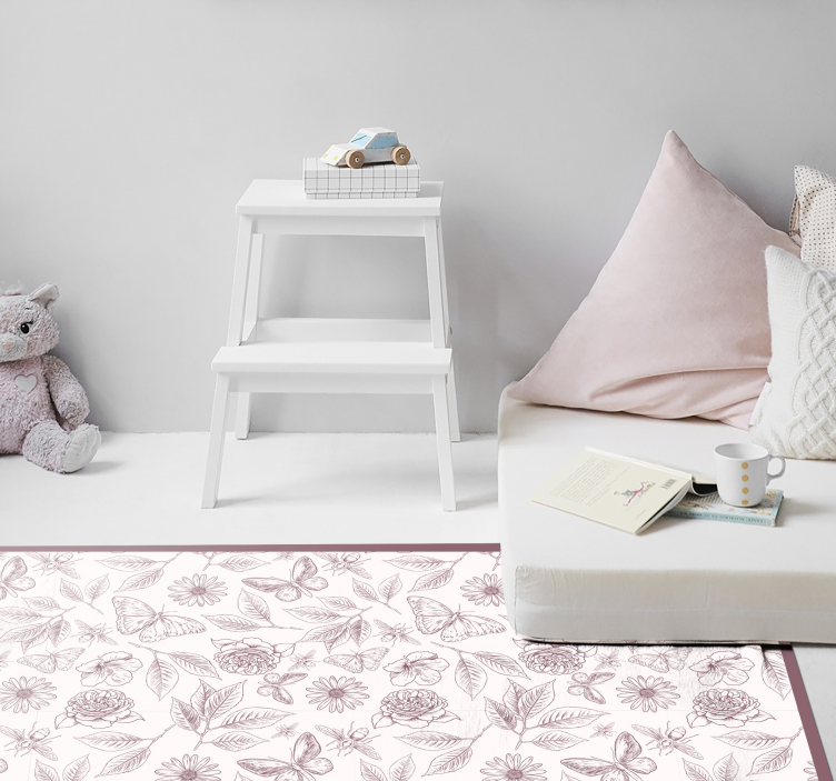 Vinyl Teppich Blumen dezentes blütenarrangement - TenStickers