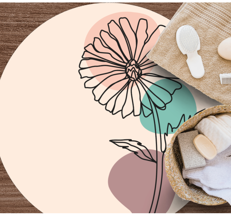 Vinyl Teppich Blumen elegante florale silhouette - TenStickers