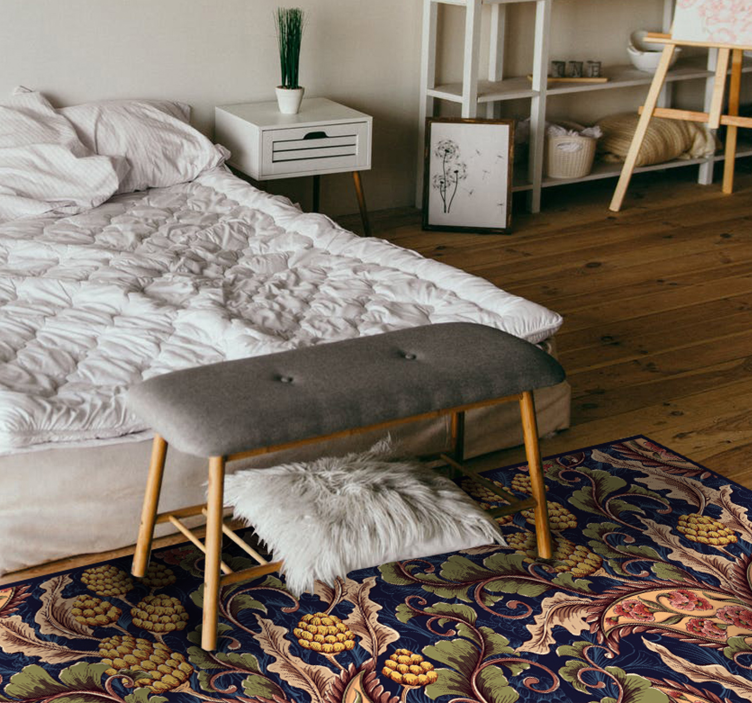 Vinyl Teppich Blumen florale ornamentik - TenStickers