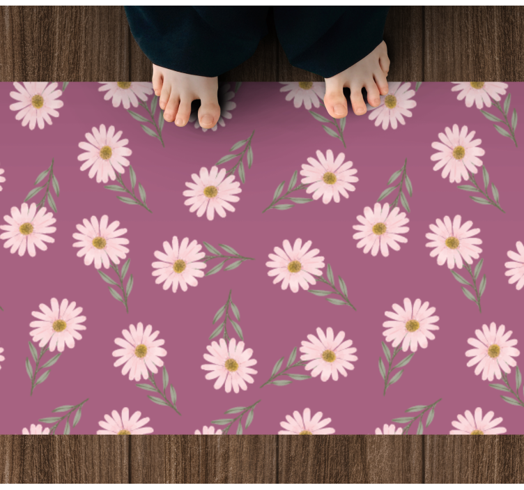 Vinyl Teppich Blumen gänseblümchen-set - TenStickers