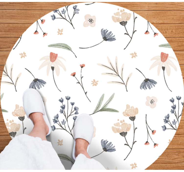 Vinyl Teppich Blumen minimalistisches elegantes design - TenStickers