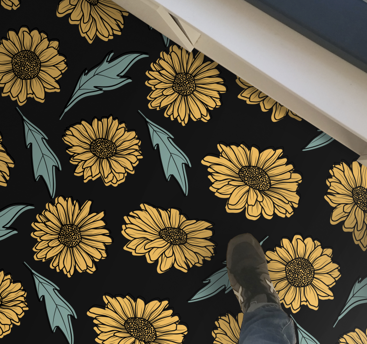 Vinyl Teppich Blumen sonnenblume blüte eleganz - TenStickers