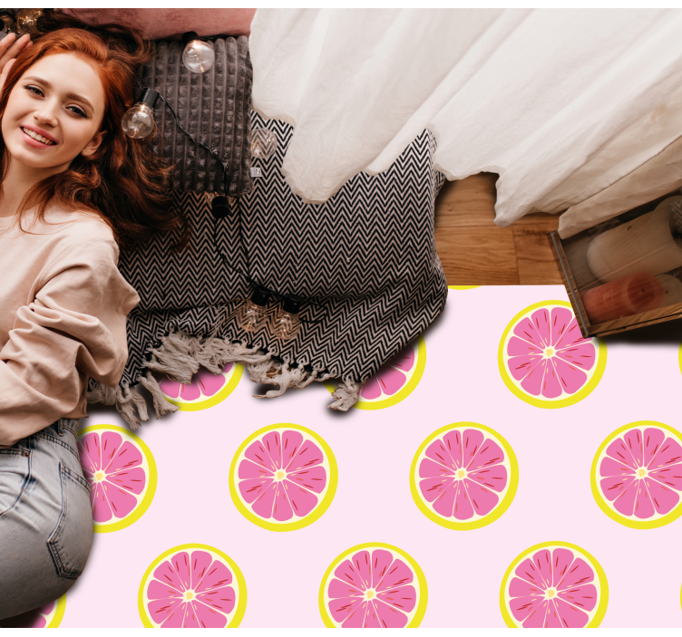 Vinyl Teppich Blumen zitrusscheibenmuster - TenStickers