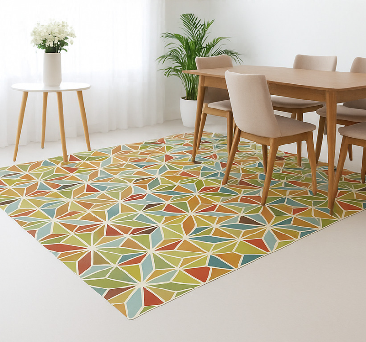 Vinyl Teppich Esszimmer kaleidoskopische geometrische kachel - TenStickers