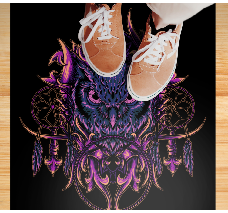 Vinyl teppich tiere eule traumfänger kunst - TenStickers