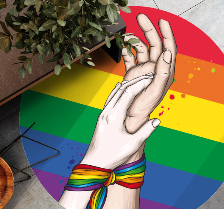 Vinyl Teppich Events einheit hände regenbogen - TenStickers