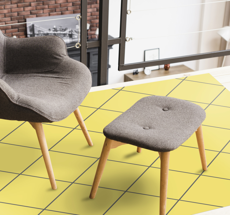 Vinyl Teppich Wohnzimmer gelbe diamanten - TenStickers