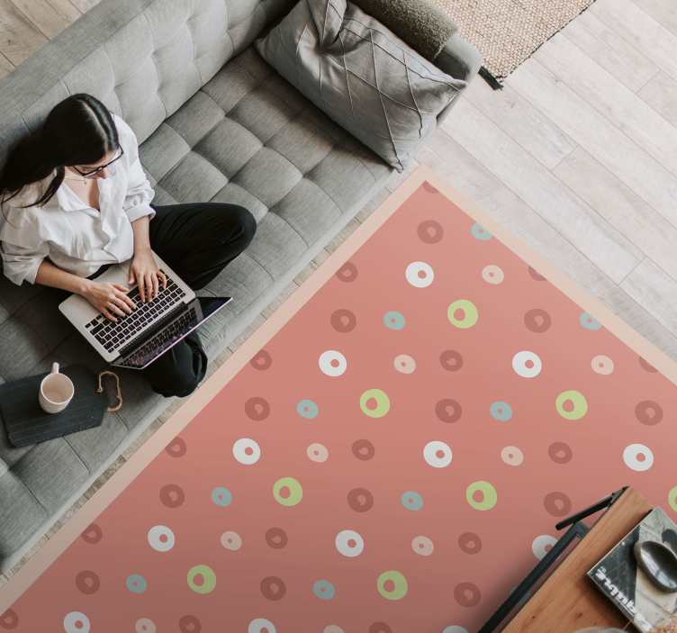 Vinyl Teppich Wohnzimmer abstraktes punktmuster - TenStickers