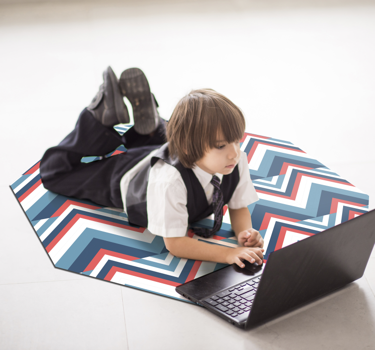 Vinyl Teppich geometrisch chevron-farbblock - TenStickers