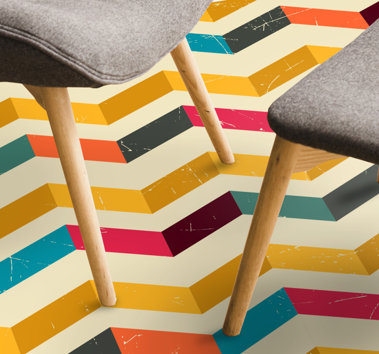 Vinyl Teppich geometrisch chevron-farbexplosion - TenStickers