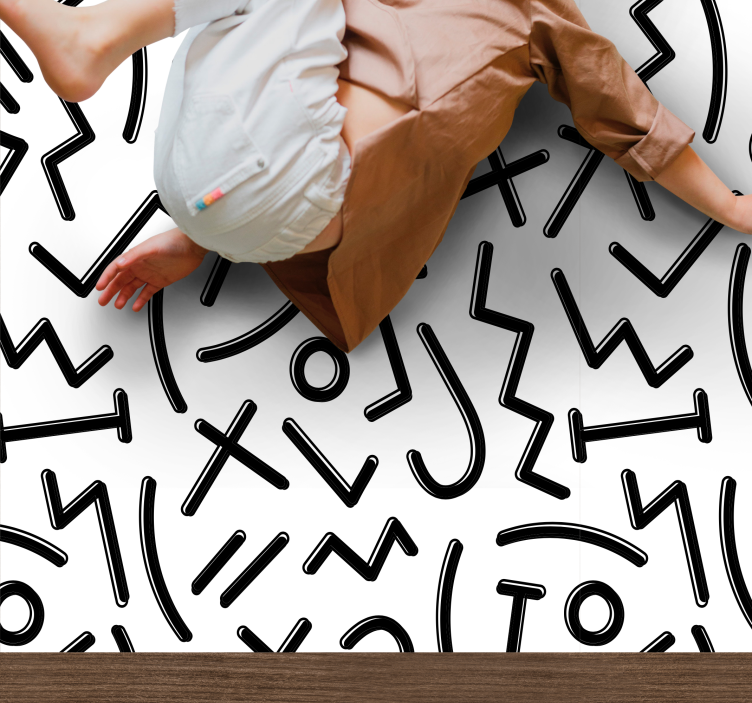 Vinyl Teppich kindlich dynamische abstrakte linien - TenStickers