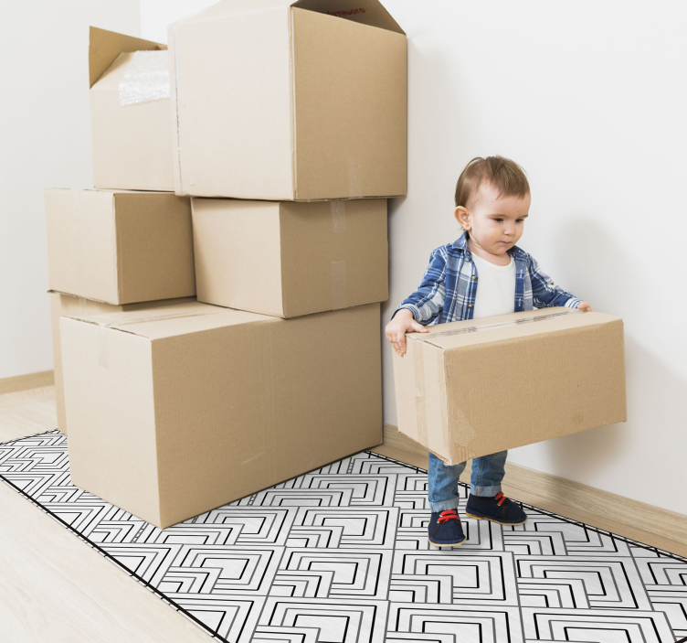 Vinyl Teppich geometrisch geometrisches labyrinthmuster - TenStickers