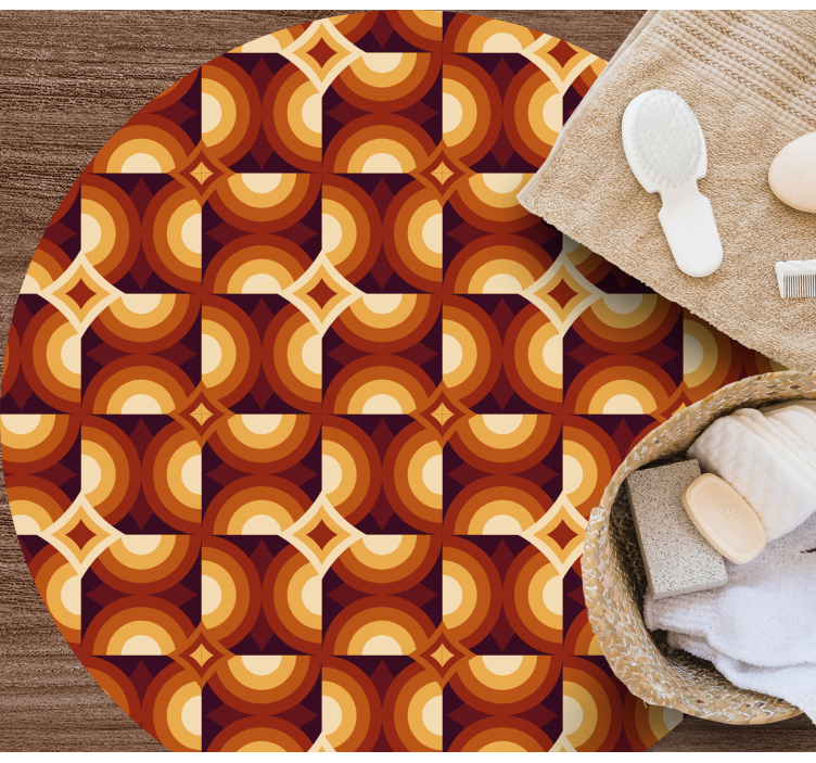 Vinyl Teppich geometrisch lebendiges kreismuster - TenStickers