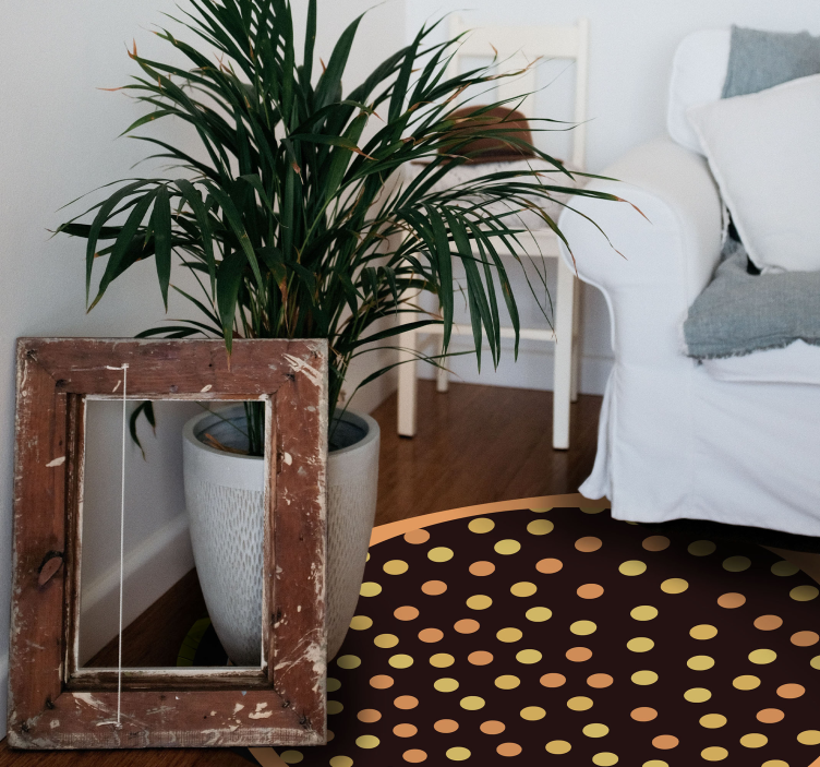 Vinyl Teppich gestreift gepunkteter kreis - TenStickers